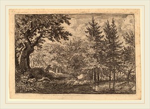 Allart van Everdingen (Dutch, 1621-1675), Fir Trees at the Water, probably c. 1645-1656, etching