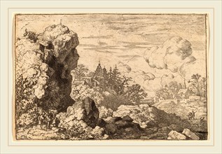 Allart van Everdingen (Dutch, 1621-1675), Three Travelers at the Foot of a High Rock, probably c.