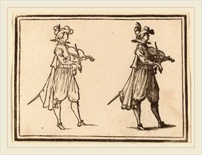 Edouard Eckman after Jacques Callot (Flemish, born c. 1600), Violinist, 1621, woodcut