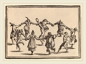 Edouard Eckman after Jacques Callot (Flemish, born c. 1600), The Dance, 1621, woodcut