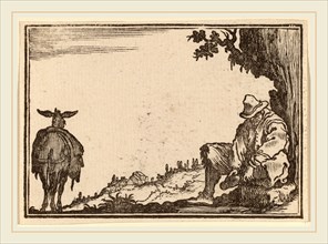 Edouard Eckman after Jacques Callot (Flemish, born c. 1600), Peasant Removing His Shoe, 1621,