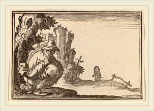 Edouard Eckman after Jacques Callot (Flemish, born c. 1600), Peasant Defecating, 1621, woodcut