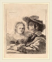 Rembrandt van Rijn (Dutch, 1606-1669), Self-Portrait with Saskia, 1636, etching
