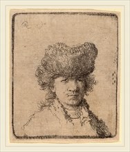Rembrandt van Rijn (Dutch, 1606-1669), Self-Portrait in a Fur Cap, 1630, etching
