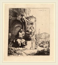 Rembrandt van Rijn (Dutch, 1606-1669), Christ and the Woman of Samaria Among Ruins, 1634, etching