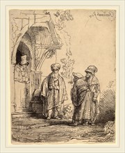 Rembrandt van Rijn (Dutch, 1606-1669), Three Oriental Figures (Jacob and Laban?), 1641, etching