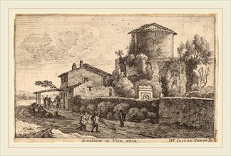 Herman van Swanevelt (Dutch, c. 1600-1655), Tomb on the Via Appia, etching