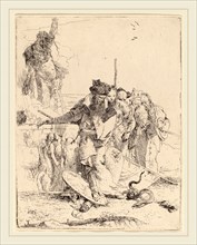 Giovanni Battista Tiepolo (Italian, 1696-1770), Magician and Others Regarding a Serpent, etching