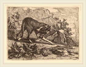 Jan Fyt (Flemish, 1611-1661), Landscape with Greyhound and Rifle, 1642, etching