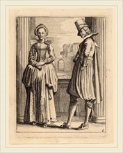 Jan van de Velde II (Dutch, 1593-1641), Two Figures in Costume, etching