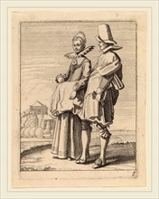 Jan van de Velde II (Dutch, 1593-1641), Two Figures in Costume, etching