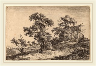 Anthonie Waterloo (Dutch, 1609-1610-1690), Cottage on a Hill, etching