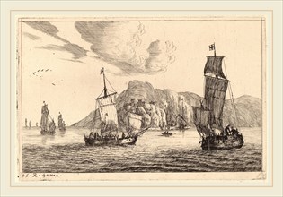 Reinier Nooms, called Zeeman (Dutch, 1624-1664), Harbor Scene with Mountainous Background, probably