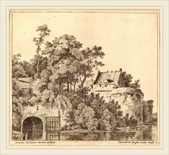 Jan Hackaert (Dutch, probably 1628-probably 1699), Small Town (Town Gate at Gorkum?), etching