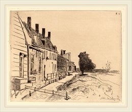 Johan Barthold Jongkind (Dutch, 1819-1891), The Houses on the Canal Bank (Les Maisons au bord du