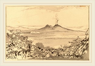 Edward Lear, Napoli, British, 1812-1888, 1884-1885, gray wash on wove paper, laid down on card