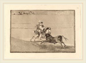 Francisco de Goya, Un caballero espanol en plaza quebrando rejoncillos sin auxilio de los chulos (A