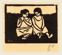 Félix Vallotton, Two Girls in Chemises (Deux fillettes en chemise), Swiss, 1865-1925, 1893, woodcut