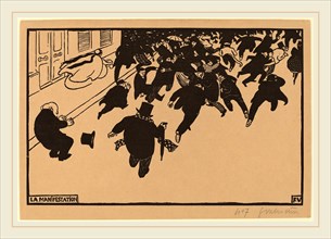 Félix Vallotton, La Manifestation (The Demonstration), Swiss, 1865-1925, 1893, woodcut
