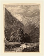 Swiss 19th Century, Mountainous Landscape, 1838, etching on thin wove paper