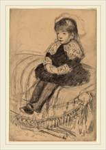 Mary Cassatt, Child Seated on a Sofa, American, 1844-1926, c. 1883, graphite