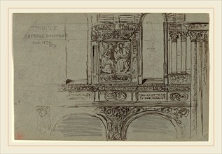 John La Farge, Trinity Church, Boston (nave)-Mural Study, American, 1835-1910, 1876, graphite, pen