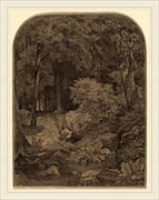 William Trost Richards, Landscape, American, 1833-1905, 1862, graphite on wove paper