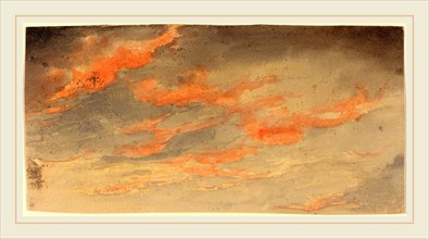 James Hamilton Shegogue, Clouds at Sunset, American, 1806-1872, watercolor over graphite