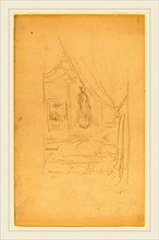 James McNeill Whistler, Sketch of Mrs. Godwin's Portrait when hung at the Society of British