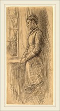 Edwin Austin Abbey, Solitude: Miss Vesta Rollinstall, American, 1852-1911, 1878, graphite on heavy