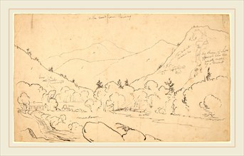 Thomas Cole, On the Road from Conway, American, 1801-1848, 1827-1828, pen and black ink over