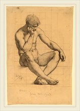 Kenyon Cox, Seated Male Nude: Study for "Science"-Iowa State Capitol, American, 1856-1919, 1905,