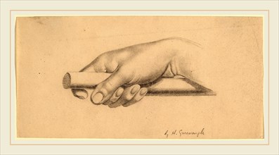 Horatio Greenough, Right Hand Holding Short Rod, American, 1805-1852, 1847, graphite on wove paper