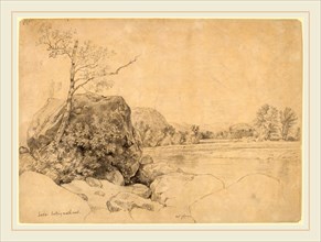 Daniel Huntington, Saco, Looking Northwest, American, 1816-1906, mid 1860s, graphite on wove paper