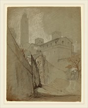 Elihu Vedder, Orvieto, American, 1836-1923, c. 1890, graphite, crayon and pen and brown ink on