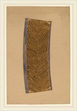 Charles Sprague Pearce, Study for a Border Design, American, 1851-1914, 1890-1897, gold paint, pen