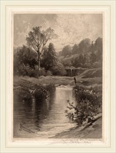 James David Smillie, Old Dam Near Montrose, American, 1833-1909, 1892, aquatint in black on chine