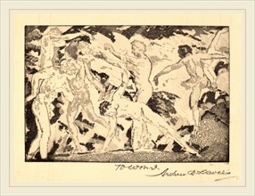 Arthur B. Davies, By the Caliban, American, 1862-1928, 1919-1920, softground etching with aquatint