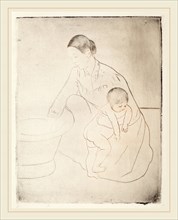 Mary Cassatt, The Bath, American, 1844-1926, c. 1891, drypoint and soft-ground etching