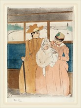 Mary Cassatt, In the Omnibus, American, 1844-1926, c. 1891, soft-ground etching, drypoint, and