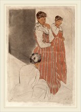 Mary Cassatt, The Fitting, American, 1844-1926, 1890-1891, color drypoint and aquatint