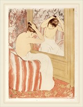 Mary Cassatt, The Coiffure, American, 1844-1926, c. 1891, color drypoint and soft-ground etching on