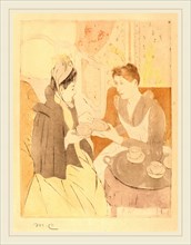 Mary Cassatt, Afternoon Tea Party, American, 1844-1926, 1890-1891, color drypoint and aquatint