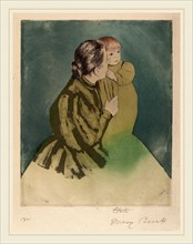 Mary Cassatt, Peasant Mother and Child, American, 1844-1926, c. 1894, color drypoint and aquatint