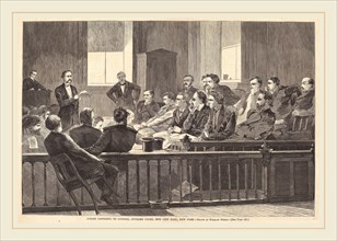 after Winslow Homer, Jurors Listening to Counsel, Supreme Court, New City Hall, New York, published