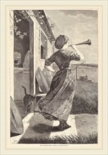 after Winslow Homer, The Dinner Horn, 1870, woodcut on wove paper