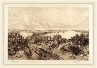 Thomas Moran, Morning, American, 1837-1926, 1886, etching, sand paper ground, and roulette on wove