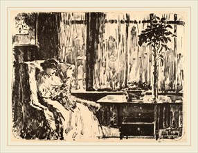Childe Hassam, The Broad Curtain, American, 1859-1935, 1918, lithograph