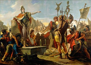 Giovanni Battista Tiepolo, Queen Zenobia Addressing Her Soldiers, Italian, 1696-1770, 1725-1730,