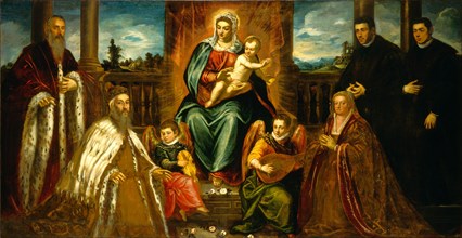 Jacopo Tintoretto, Doge Alvise Mocenigo and Family before the Madonna and Child, Italian,